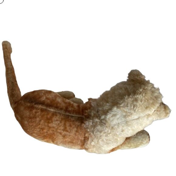 Rare Vintage Straw Stuffed Lion Animal 16" Long plus Tail - Picture 10 of 16